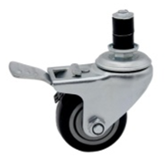 MODULAR SOLUTION D28 CASTER<BR>4" WHEEL, SWIVEL STEM,WITH BRAKE